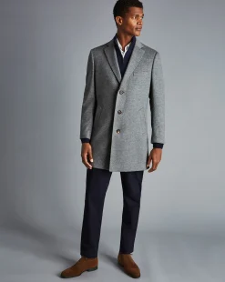 Best Charles Tyrwhitt Wool Overcoat - Grey