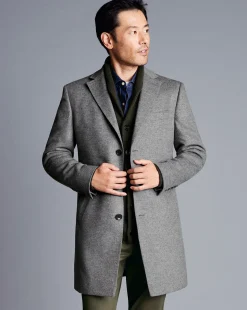 Fashion Charles Tyrwhitt Wool Overcoat - Light Grey