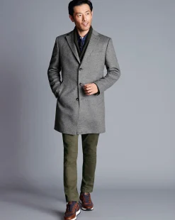 Fashion Charles Tyrwhitt Wool Overcoat - Light Grey