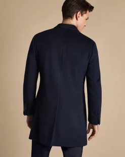 New Charles Tyrwhitt Wool Overcoat - Navy