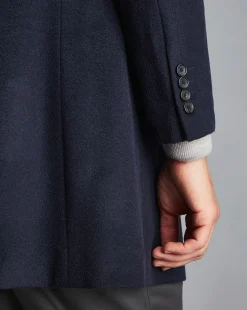 New Charles Tyrwhitt Wool Overcoat - Navy
