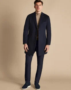 New Charles Tyrwhitt Wool Overcoat - Navy