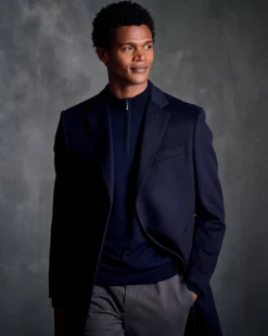 New Charles Tyrwhitt Wool Overcoat - Navy