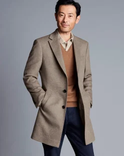 Discount Charles Tyrwhitt Wool Overcoat - Oatmeal