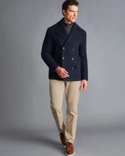 Flash Sale Charles Tyrwhitt Wool Peacoat - Navy