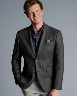 New Charles Tyrwhitt Wool Texture Jacket - Grey