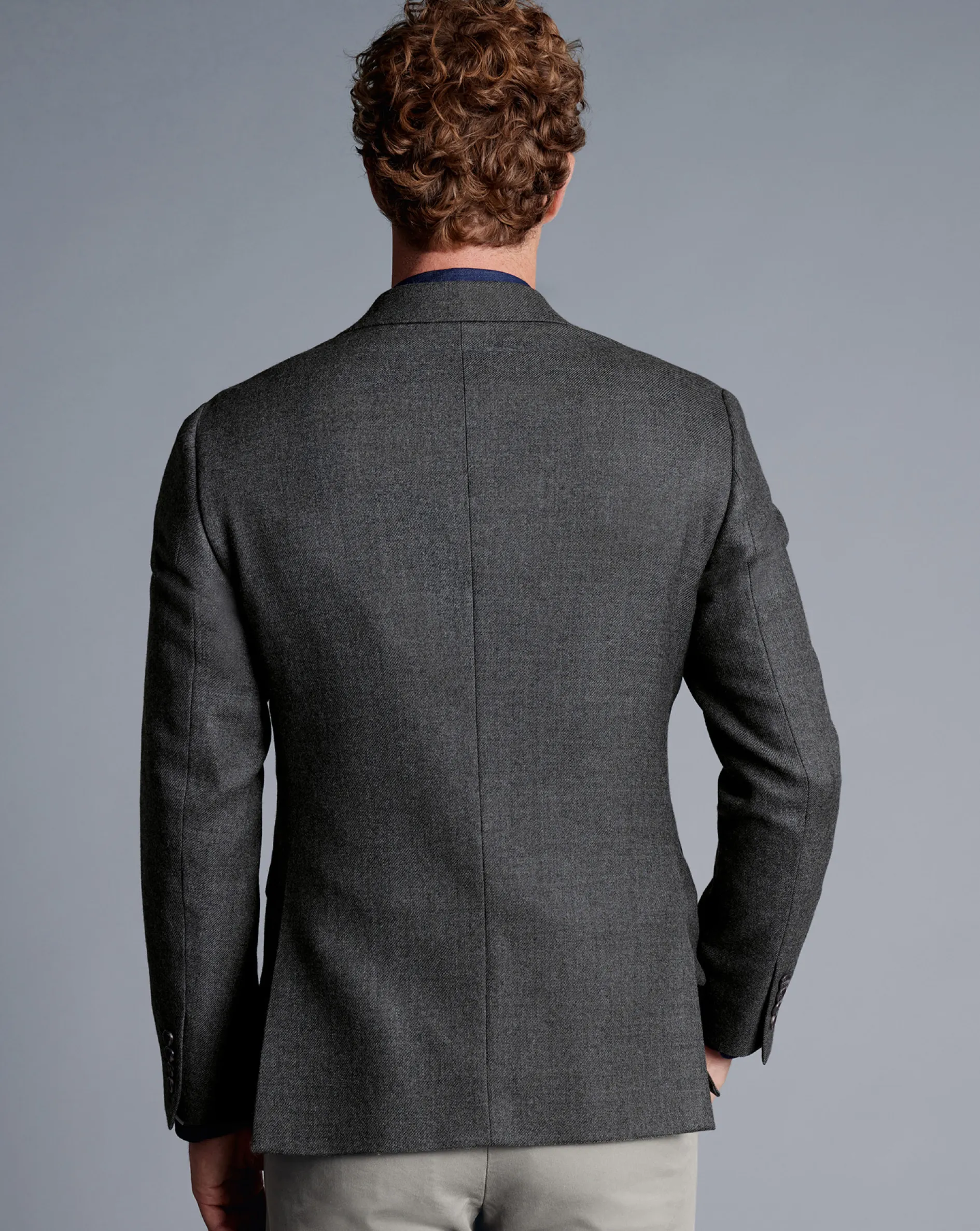 New Charles Tyrwhitt Wool Texture Jacket - Grey