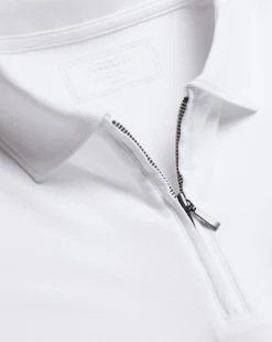 Store Charles Tyrwhitt Zip-Neck Jersey Polo - White